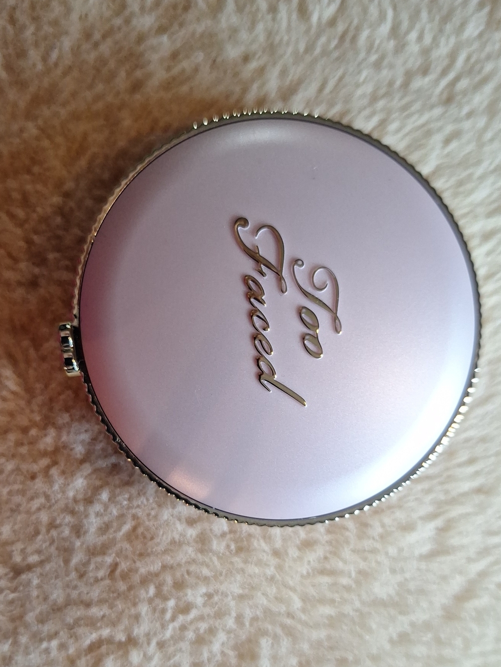 Too Faced Light Pink Round Compact with Mirror.."moon Crush". Nvr Used!